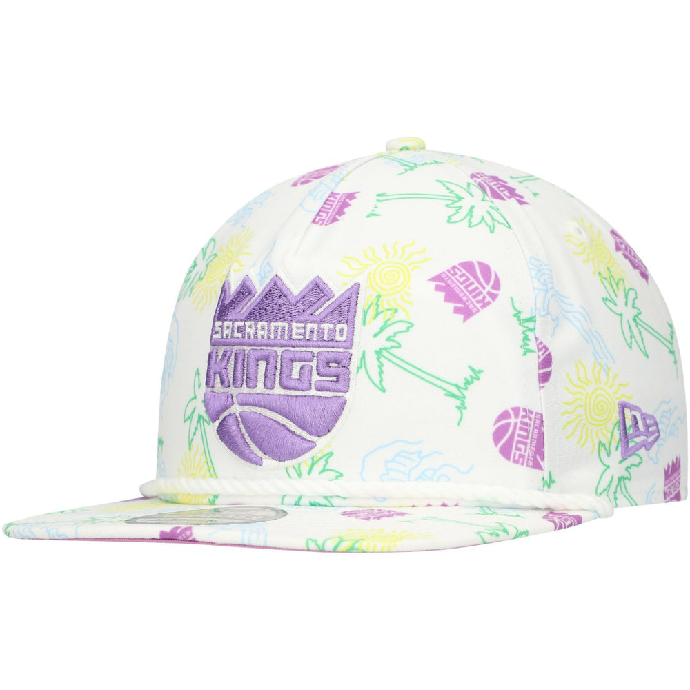 Sacramento Kings Palm Trees and Waves Golfer Adjustable Hat - White cheap