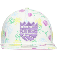 Sacramento Kings Palm Trees and Waves Golfer Adjustable Hat - White cheap