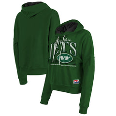 New York Jets New Era Women's Boxy Pullover Hoodie - Heather Green on sale
