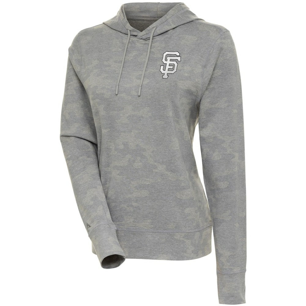 San Francisco Giants Antigua Women's Brushed Metallic Respite Pullover Hoodie White