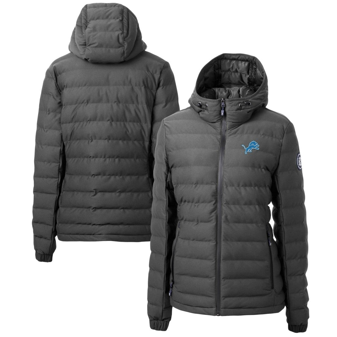 Detroit Lions Cutter & Buck Women's Mission Ridge Repreve Eco Insulated Full-Zip Puffer Jacket - Gray cheap