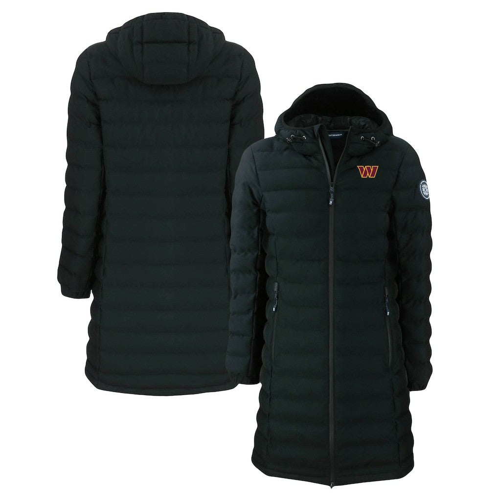Washington Commanders Cutter & Buck Women's Mission Ridge Repreve Eco Insulated Long Full-Zip Puffer Jacket - Black sale