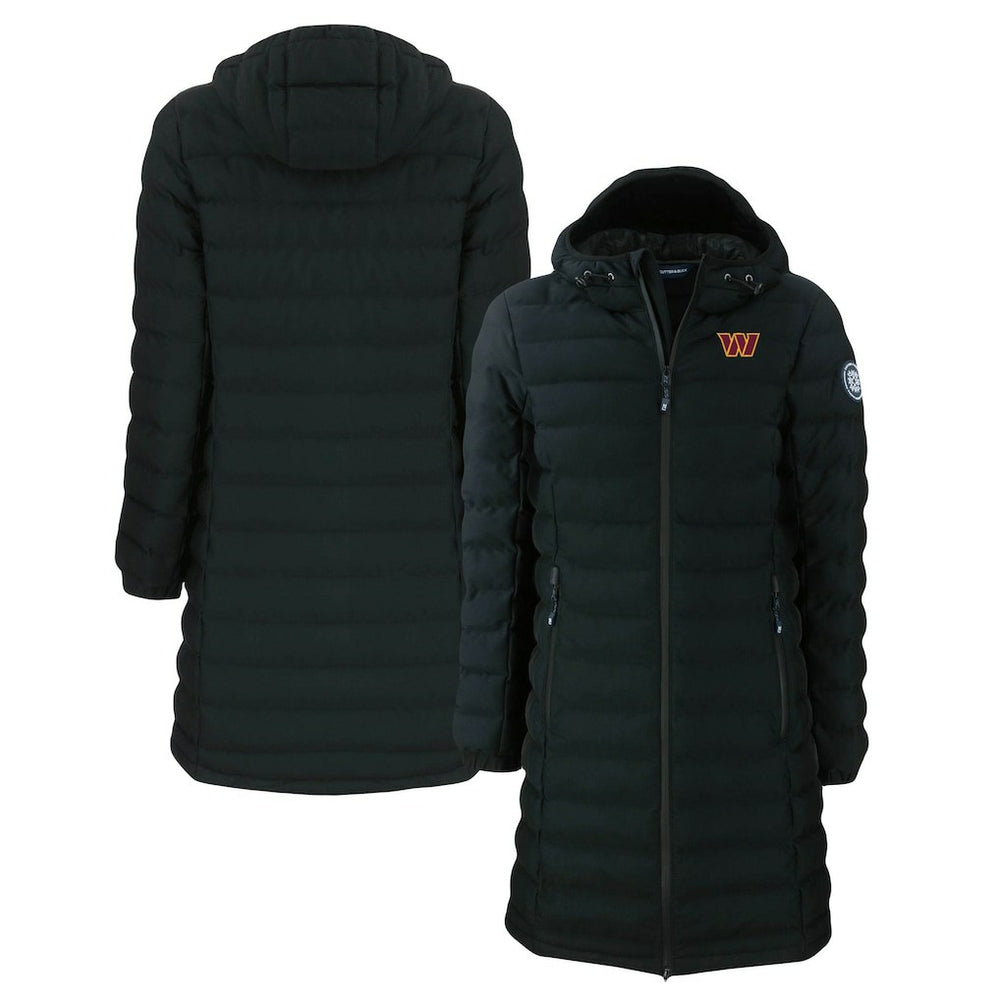 Washington Commanders Cutter & Buck Women's Mission Ridge Repreve Eco Insulated Long Full-Zip Puffer Jacket - Black sale
