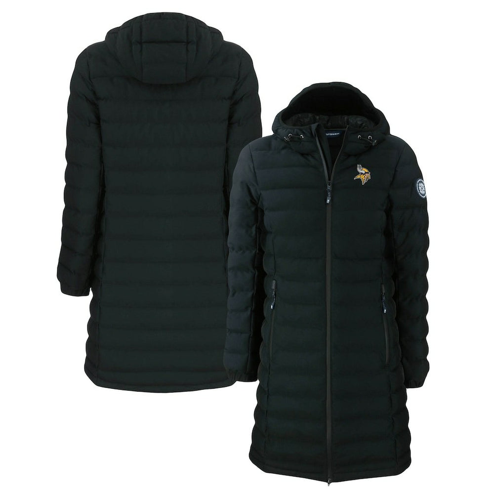 Minnesota Vikings Cutter & Buck Women's Mission Ridge Repreve Eco Insulated Long Full-Zip Puffer Jacket - Black online