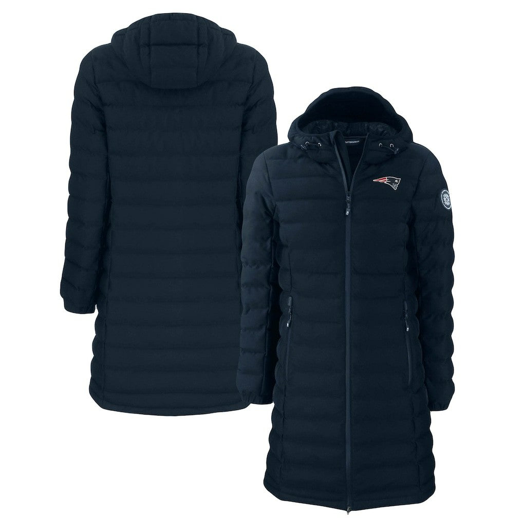 New England Patriots Cutter & Buck Women's Mission Ridge Repreve Eco Insulated Long Full-Zip Puffer Jacket - Navy outlet