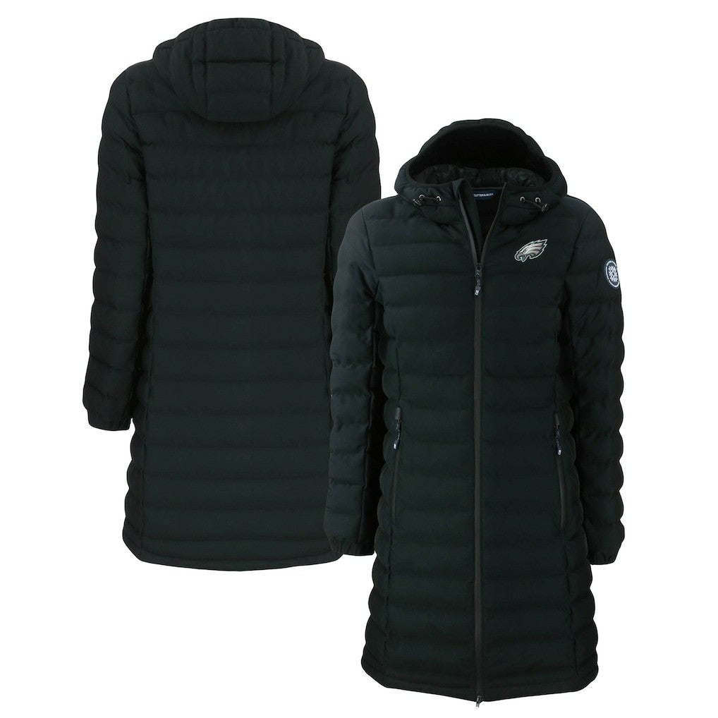 Philadelphia Eagles Cutter & Buck Women's Mission Ridge Repreve Eco Insulated Long Full-Zip Puffer Jacket - Black discount