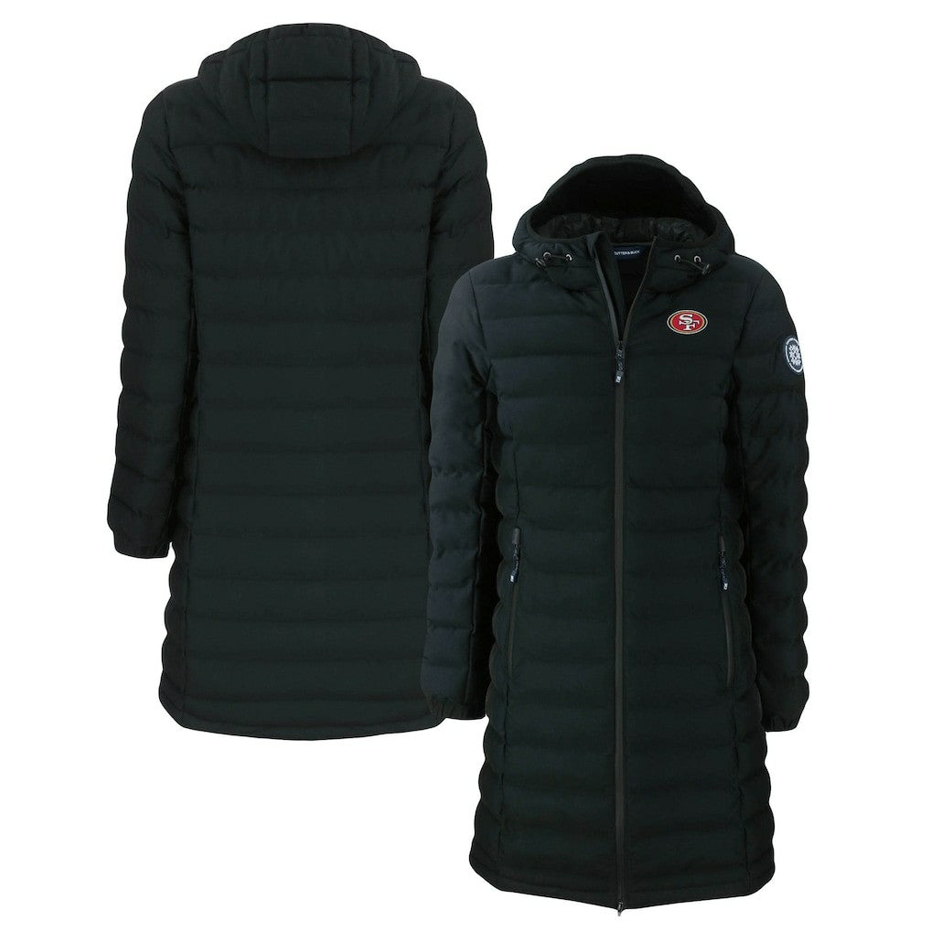 San Francisco 49ers Cutter & Buck Women's Mission Ridge Repreve Eco Insulated Long Full-Zip Puffer Jacket - Black sale