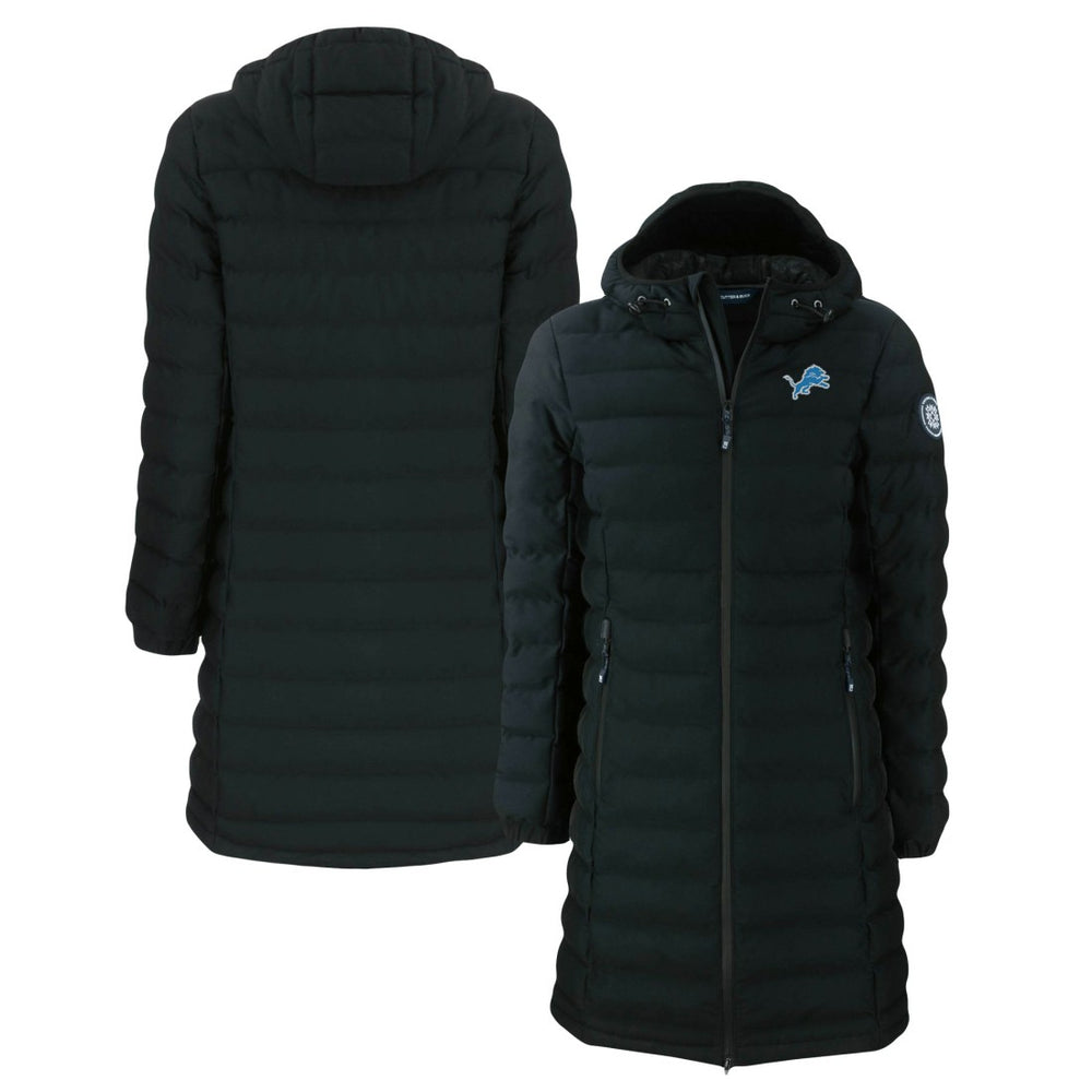 Detroit Lions Cutter & Buck Women's Mission Ridge Repreve Eco Insulated Long Full-Zip Puffer Jacket - Black for sale