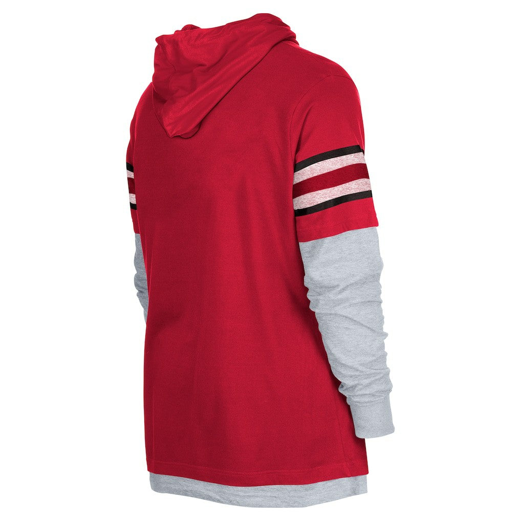 Arizona Cardinals New Era Twofer Long Sleeve Hooded T-Shirt - Cardinal cheap