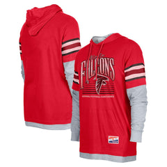 Atlanta Falcons New Era Twofer Long Sleeve Hooded T-Shirt - Red outlet