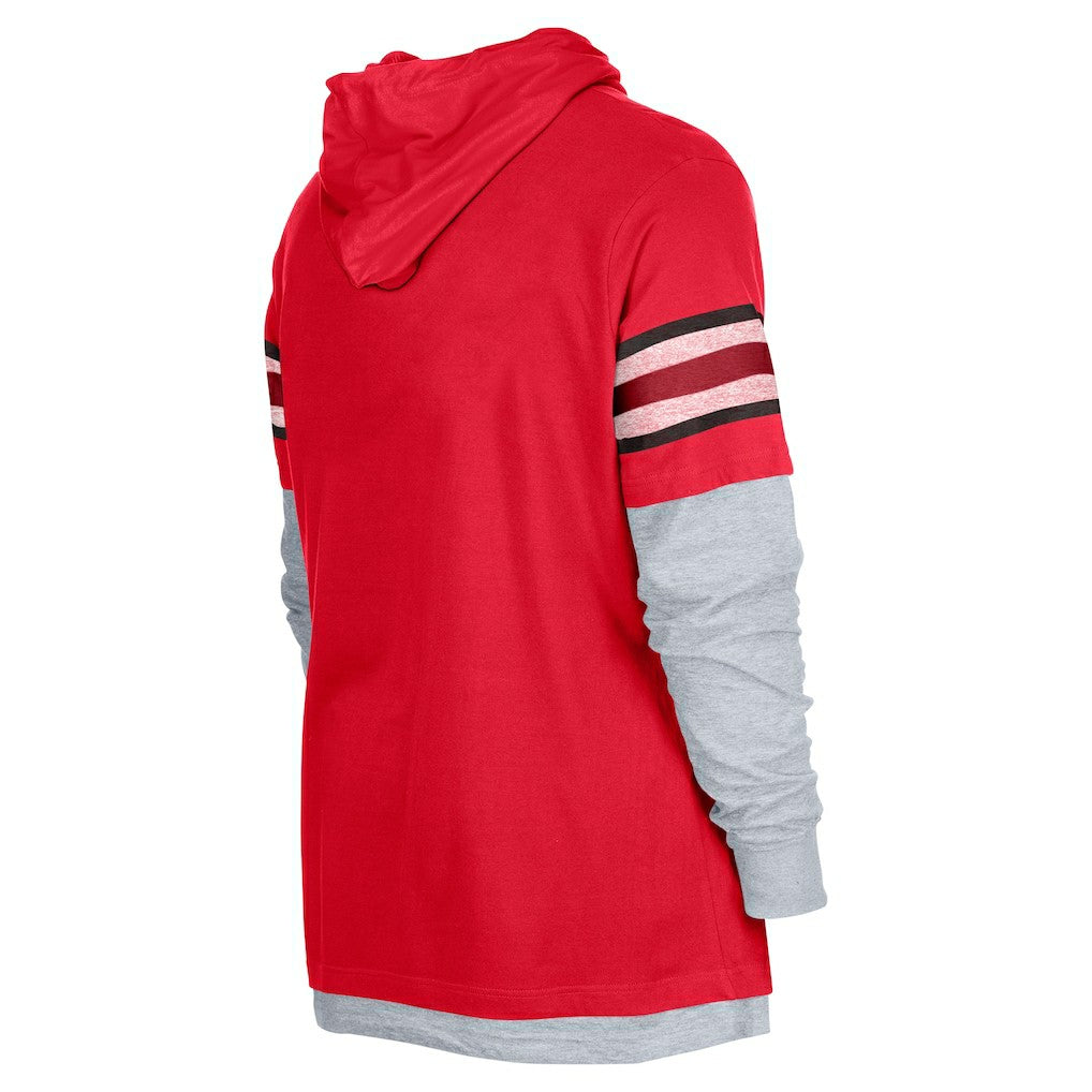 Atlanta Falcons New Era Twofer Long Sleeve Hooded T-Shirt - Red outlet