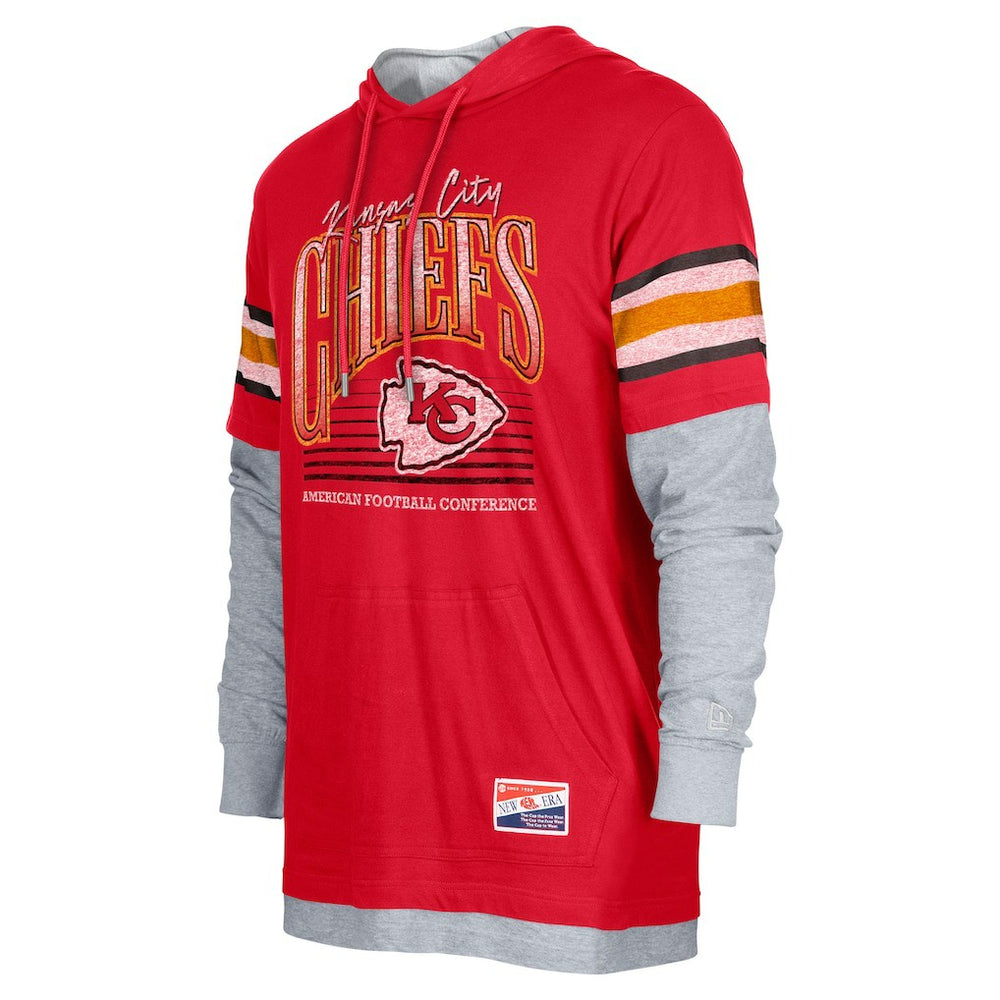Kansas City Chiefs New Era Twofer Long Sleeve Hooded T-Shirt - Red for sale