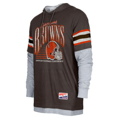 Cleveland Browns New Era Twofer Long Sleeve Hooded T-Shirt - Brown online