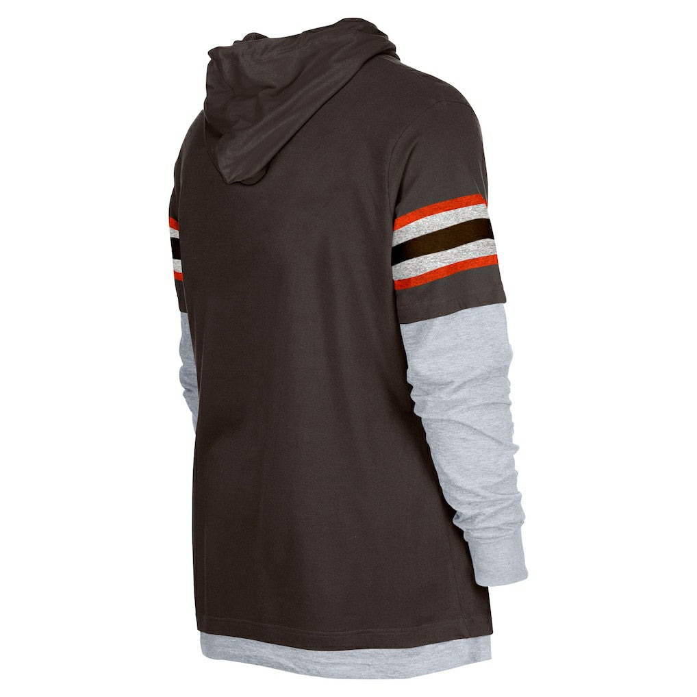 Cleveland Browns New Era Twofer Long Sleeve Hooded T-Shirt - Brown online