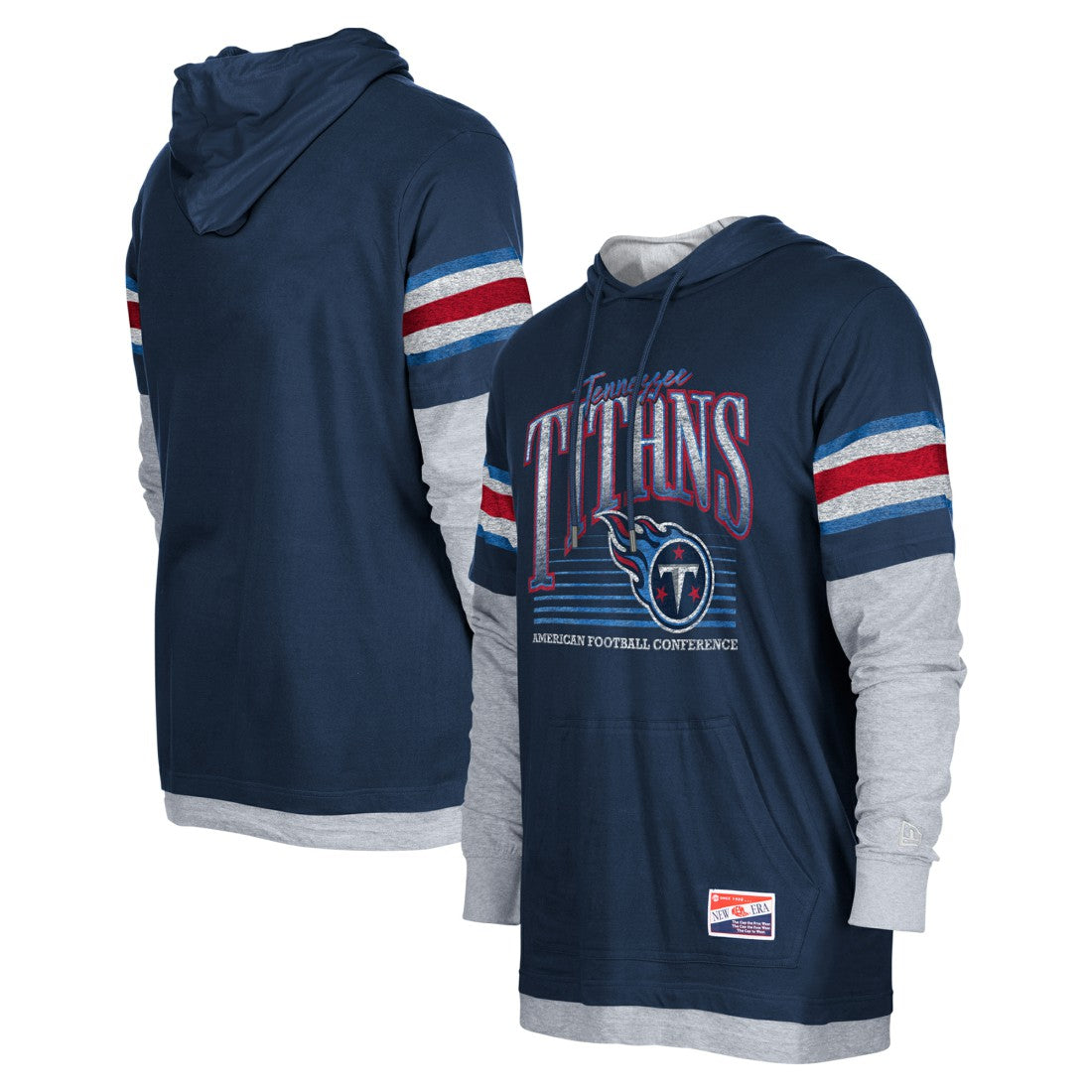 Tennessee Titans New Era Twofer Long Sleeve Hooded T-Shirt - Navy on sale