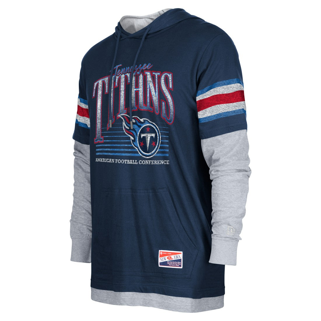 Tennessee Titans New Era Twofer Long Sleeve Hooded T-Shirt - Navy on sale