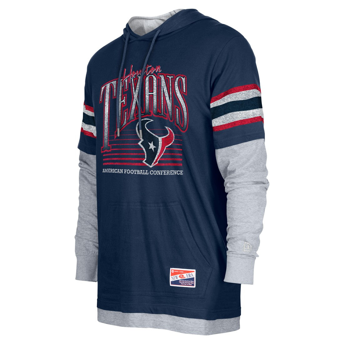 Houston Texans New Era Twofer Long Sleeve Hooded T-Shirt - Navy sale