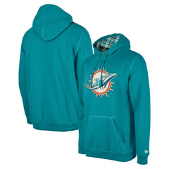 Miami Dolphins New Era 3rd Down Plaid Pullover Hoodie - Teal online