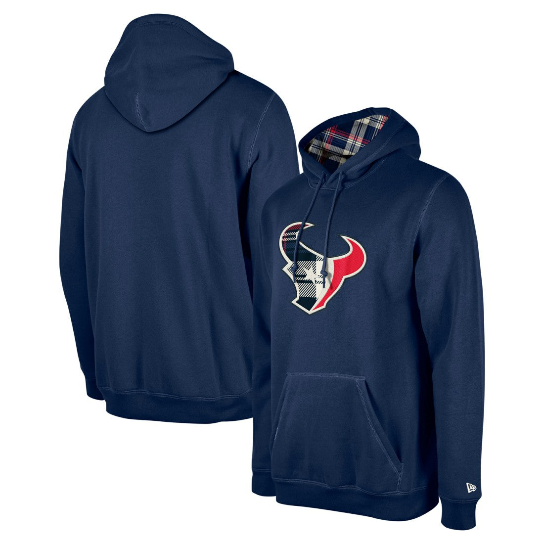 Houston Texans New Era 3rd Down Plaid Pullover Hoodie - Navy cheap