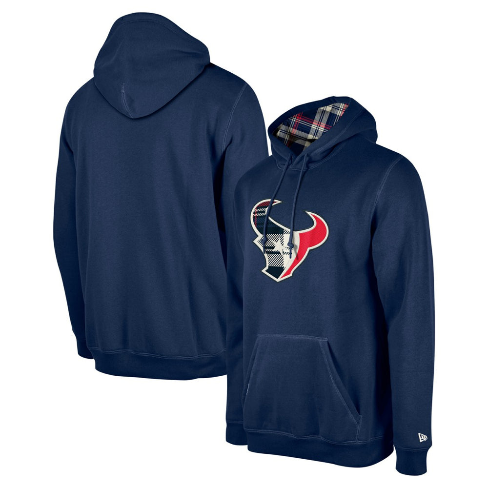 Houston Texans New Era 3rd Down Plaid Pullover Hoodie - Navy cheap