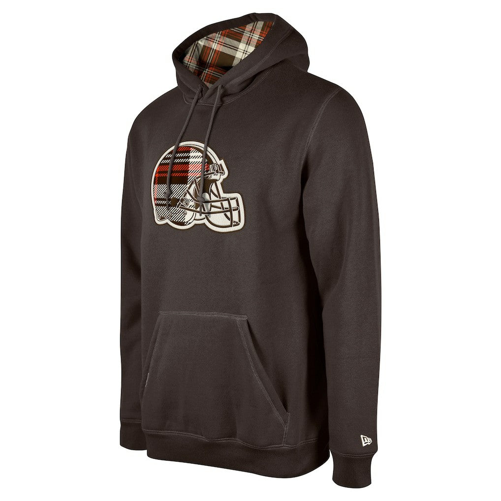 Cleveland Browns New Era 3rd Down Plaid Pullover Hoodie - Brown online