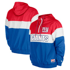 New York Giants New Era 3rd Down Raglan Quarter-Zip Windbreaker Jacket - Royal on sale