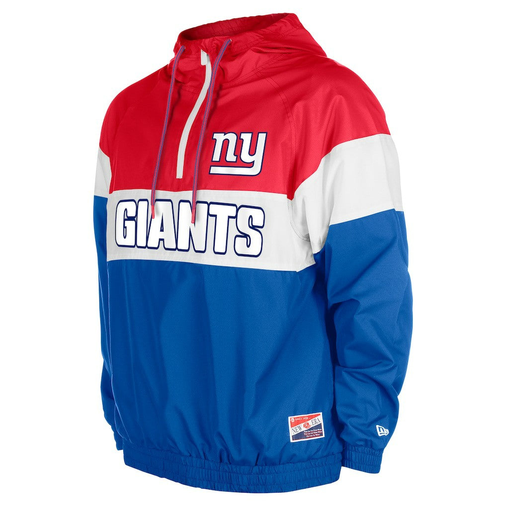 New York Giants New Era 3rd Down Raglan Quarter-Zip Windbreaker Jacket - Royal on sale
