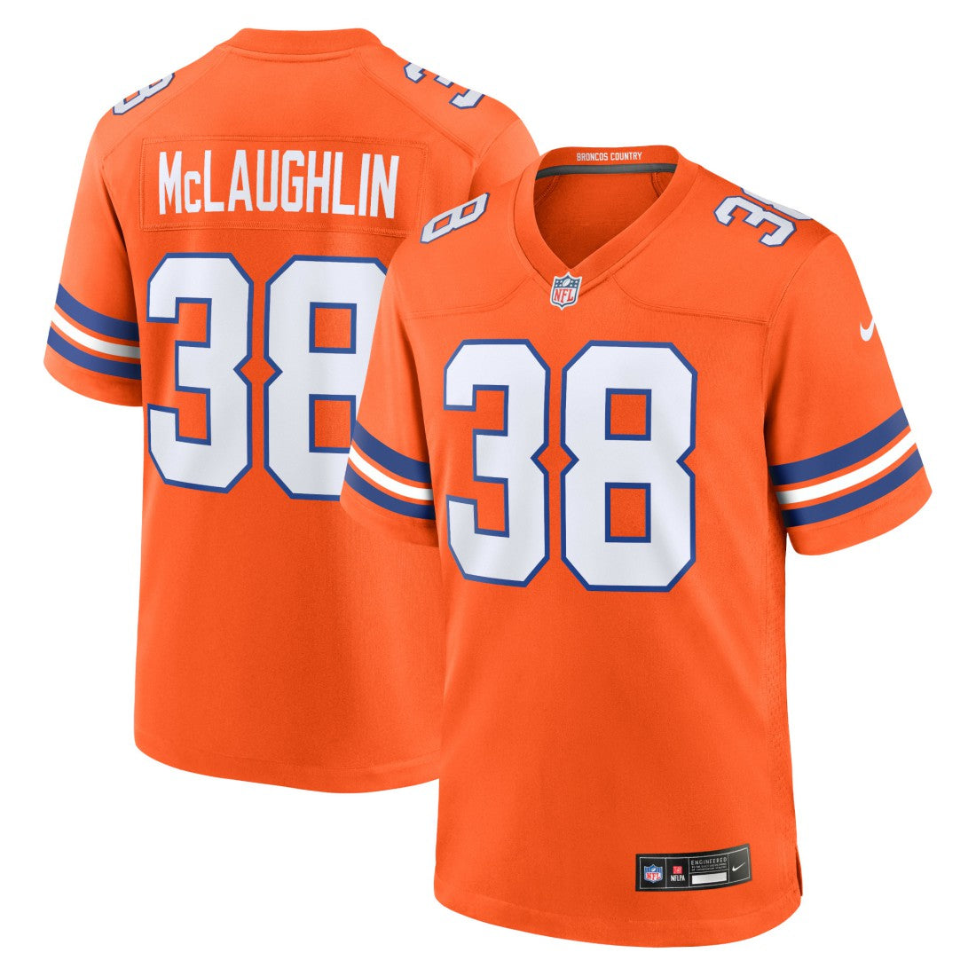Jaleel McLaughlin Denver Broncos Mile High Collection 1977 Throwback Player Game Jersey - Orange sale