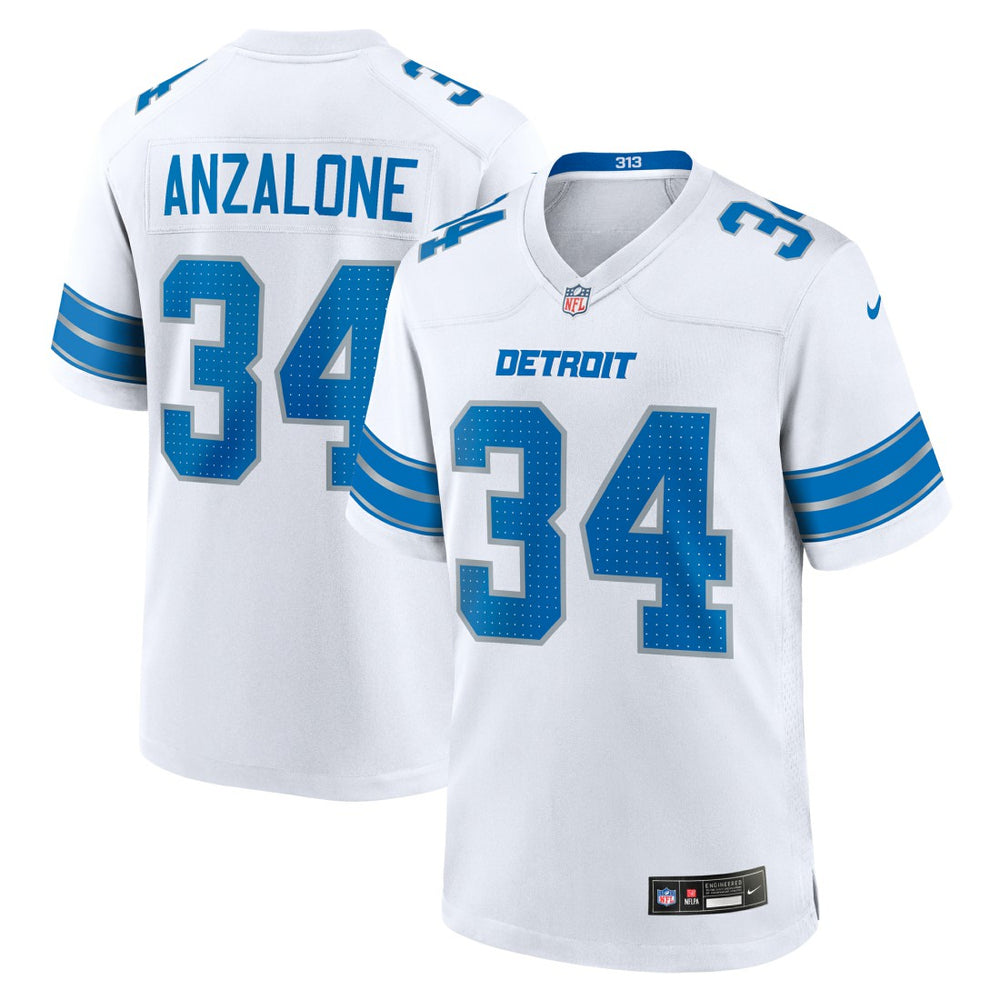 Alex Anzalone Detroit Lions White Game Jersey - White cheap