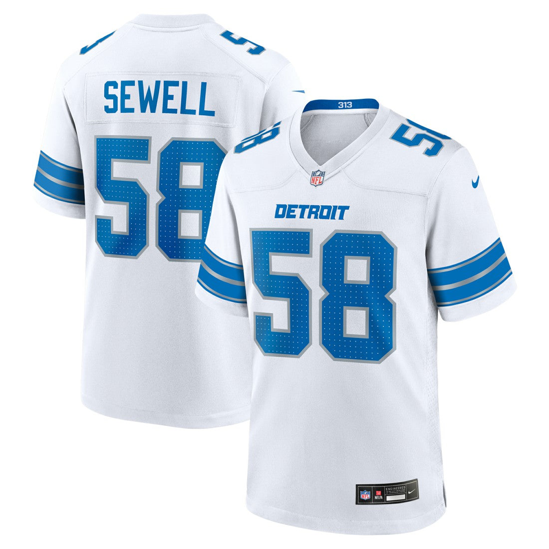 Penei Sewell Detroit Lions Game Jersey - White discount
