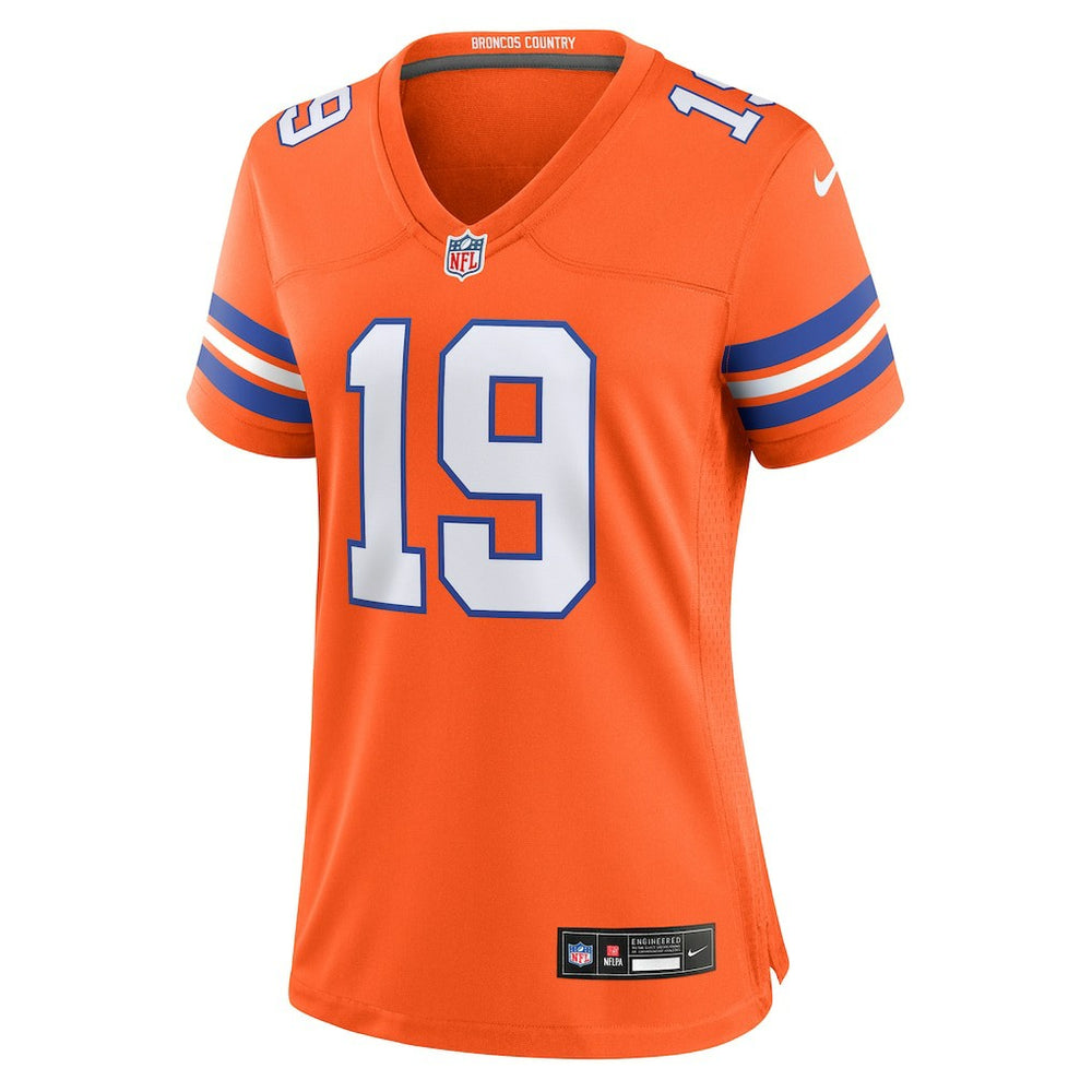 Marvin Mims Jr Denver Broncos Women's Mile High Collection 1977 Throwback Player Game Jersey - Orange for sale