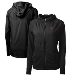 Arizona Diamondbacks Cutter & Buck Women's Adapt Eco Knit Hybrid Recycled Full-Zip Hoodie Black