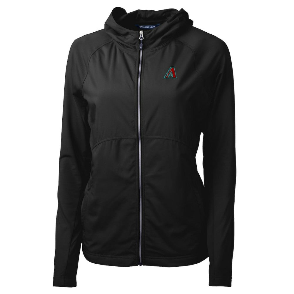 Arizona Diamondbacks Cutter & Buck Women's Adapt Eco Knit Hybrid Recycled Full-Zip Hoodie Black