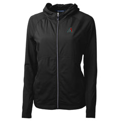 Arizona Diamondbacks Cutter & Buck Women's Adapt Eco Knit Hybrid Recycled Full-Zip Hoodie Black