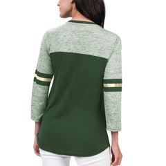 Milwaukee Bucks G-III 4Her by Carl Banks Women's Play the Game 3/4-Sleeve T-Shirt - Hunter Green on sale