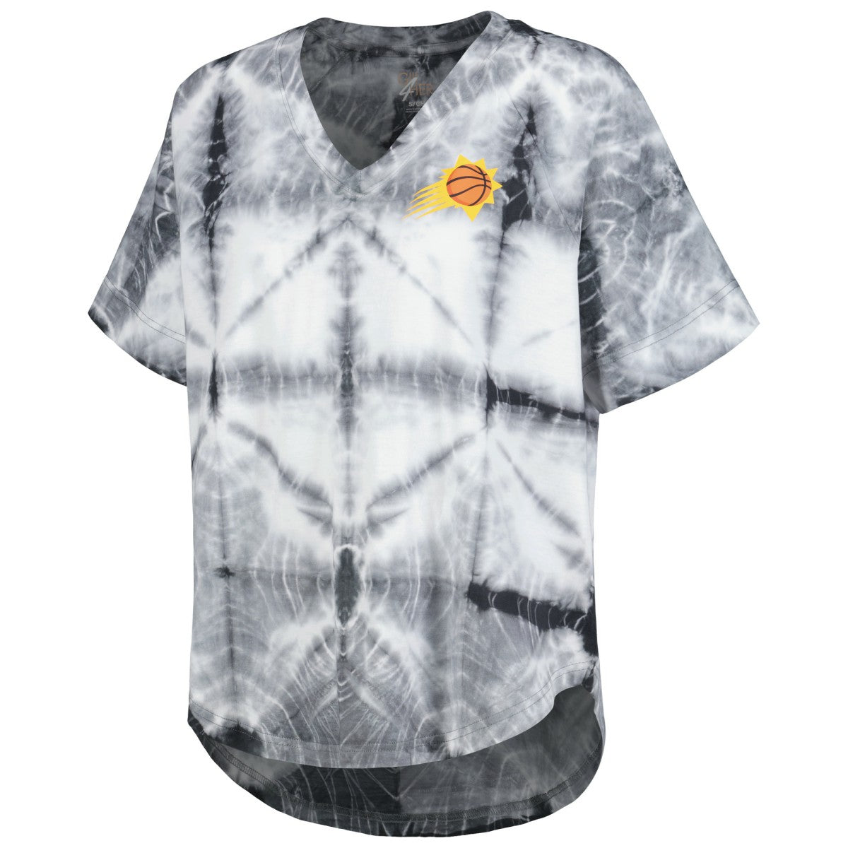 Phoenix Suns G-III 4Her by Carl Banks Women's Tournament Raglan Oversized Tie-Dye V-Neck T-Shirt - Black for sale