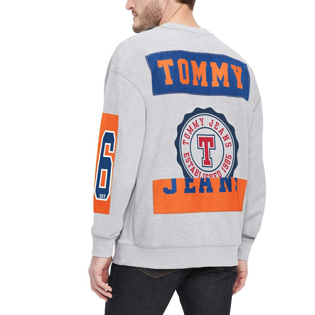 New York Knicks Tommy Jeans Hayes Crew Neck Pullover Sweatshirt - Heather Gray sale