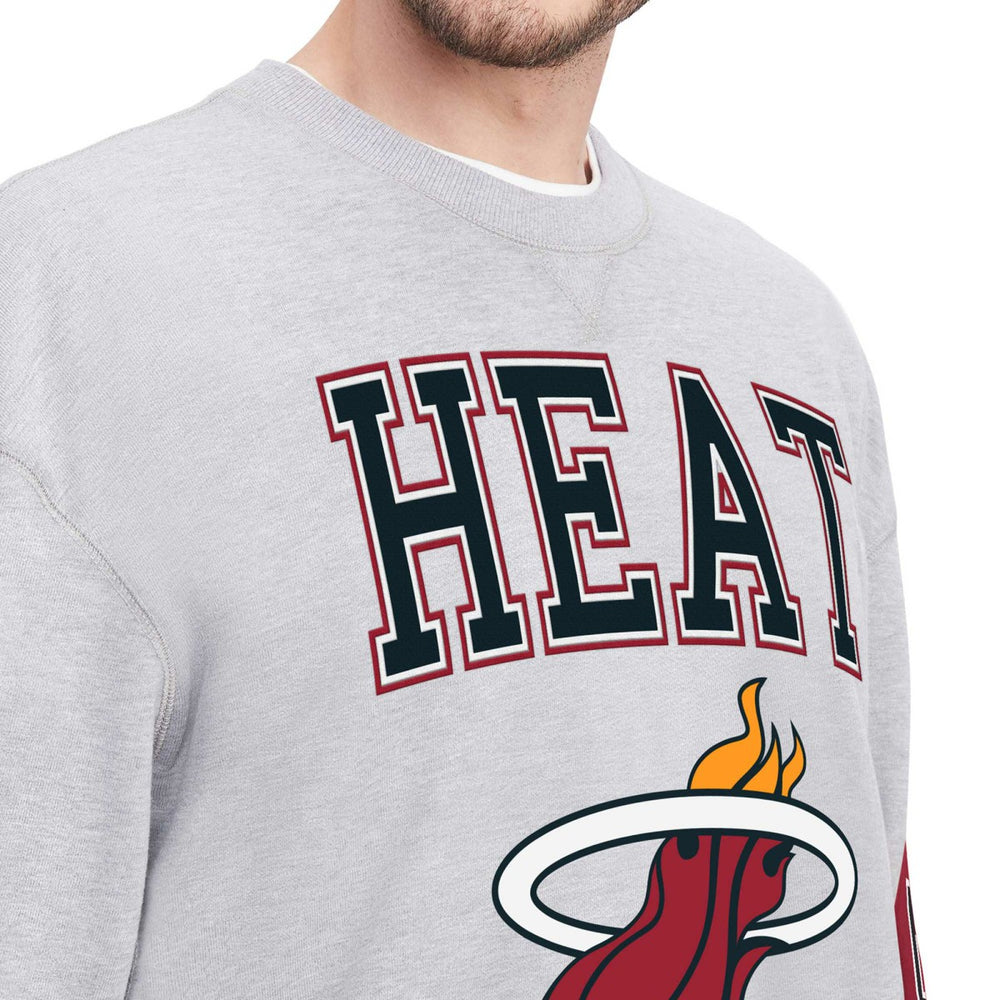 Miami Heat Tommy Jeans Hayes Crew Neck Pullover Sweatshirt - Heather Gray online
