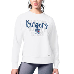 New York Rangers MSX by Michael Strahan Women's Millie Raglan Pullover Sweatshirt - White Sweatshirts