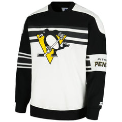 Pittsburgh Penguins Starter Defense Fleece Crewneck Pullover Sweatshirt - White Sweatshirts