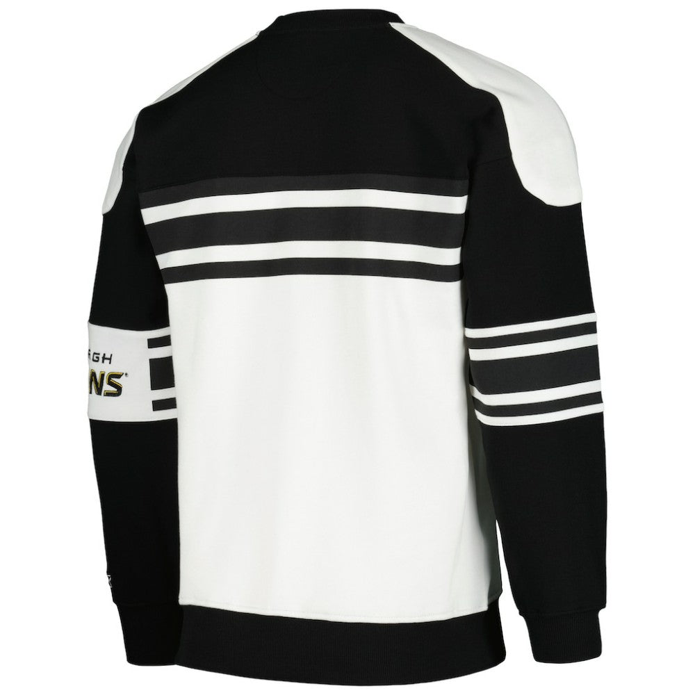 Pittsburgh Penguins Starter Defense Fleece Crewneck Pullover Sweatshirt - White Sweatshirts