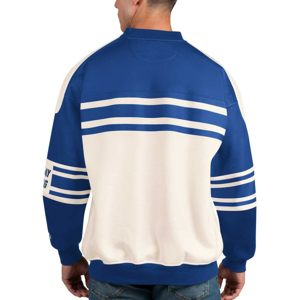 Tampa Bay Lightning Starter Defense Fleece Crewneck Pullover Sweatshirt - White Sweatshirts