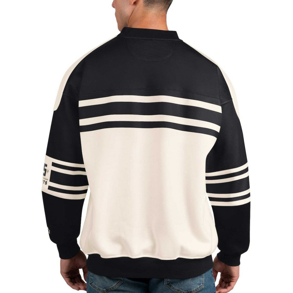 Vegas Golden Knights Starter Defense Fleece Crewneck Pullover Sweatshirt - White Sweatshirts