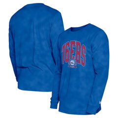 Philadelphia 76ers Unisex Oversized Essentials Enzyme Wash Long Sleeve T-Shirt - Royal cheap