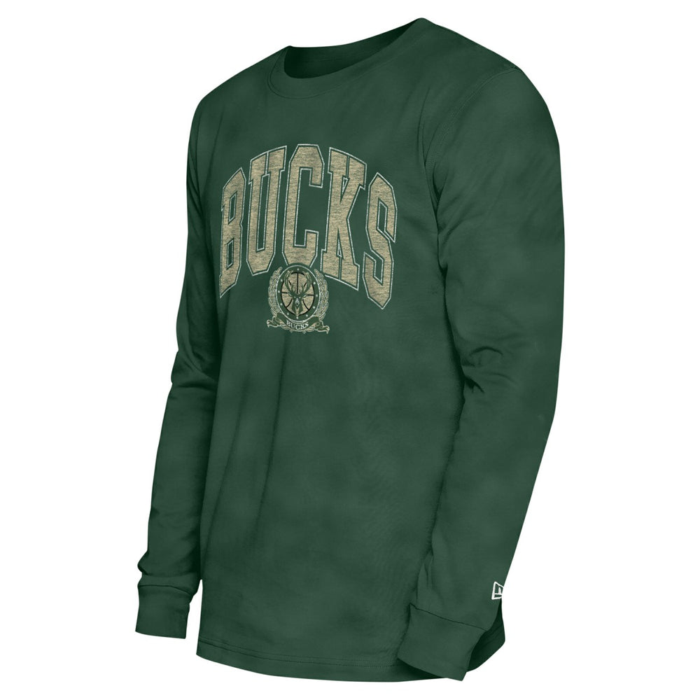 Milwaukee Bucks Unisex Oversized Essentials Enzyme Wash Long Sleeve T-Shirt - Hunter Green online