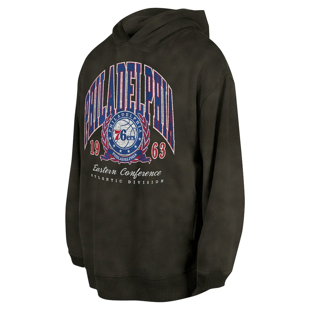 Philadelphia 76ers Unisex Oversized Essentials Pigment Wash Fleece Pullover Hoodie - Charcoal on sale