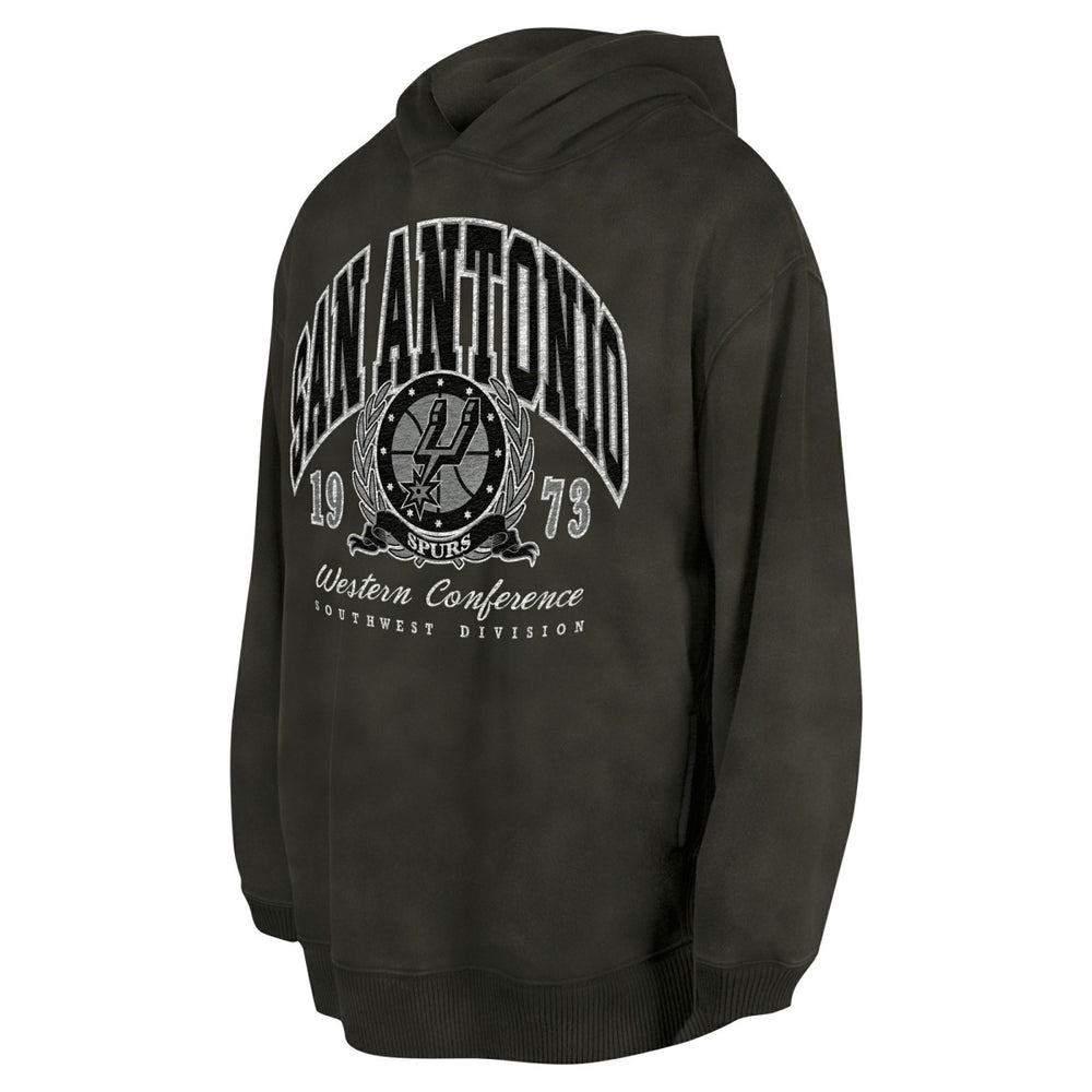 San Antonio Spurs Unisex Oversized Essentials Pigment Wash Fleece Pullover Hoodie - Charcoal cheap