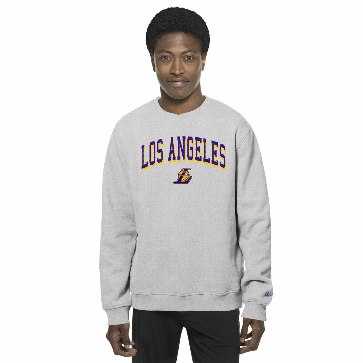 Los Angeles Lakers Chenille Cross Over Pullover Sweatshirt - Gray online