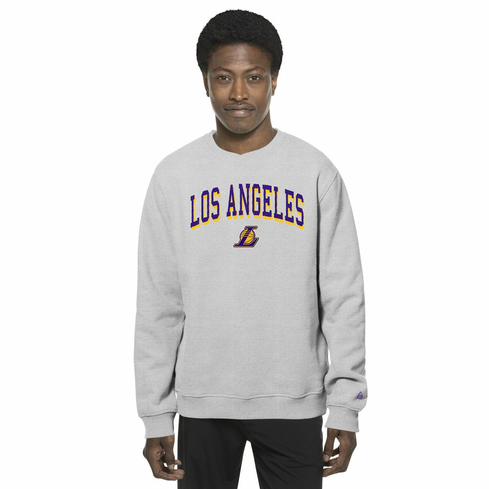 Los Angeles Lakers Chenille Cross Over Pullover Sweatshirt - Gray online