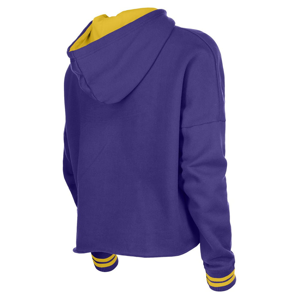Los Angeles Lakers Women's Boxy Raw Edge Pullover Hoodie - Purple on sale